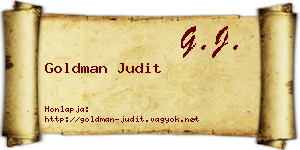 Goldman Judit névjegykártya